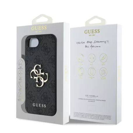 Guess PU 4G Metal Logo Apple iPhone 16e / 17e (6.1) hátlapvédő tok szürke (GUHCPSE44GMGGR)