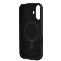   Karl Lagerfeld Liquid Silicone K&CH Heads Apple iPhone 16e / 17e (6.1) MagSafe hátlapvédő tok fekete (KLHMPSE4SKCHTCK)
