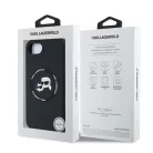 Karl Lagerfeld Liquid Silicone K&CH Heads Apple iPhone 16e / 17e (6.1) MagSafe hátlapvédő tok fekete (KLHMPSE4SKCHTCK)