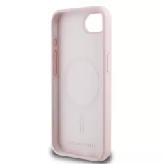   Karl Lagerfeld Liquid Silicone K&CH Heads Apple iPhone 16e (6.1) MagSafe hátlapvédő tok pink (KLHMPSE4SKCHTCP)