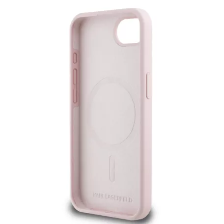Karl Lagerfeld Liquid Silicone K&CH Heads Apple iPhone 16e / 17e (6.1) MagSafe hátlapvédő tok pink (KLHMPSE4SKCHTCP)