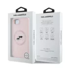 Karl Lagerfeld Liquid Silicone K&CH Heads Apple iPhone 16e / 17e (6.1) MagSafe hátlapvédő tok pink (KLHMPSE4SKCHTCP)