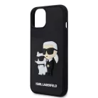 Karl Lagerfeld 3D Rubber Karl and Choupette Apple iPhone 16e / 17e (6.1) hátlapvédő tok fekete (KLHCPSE43DRKCNK)
