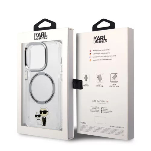 Karl Lagerfeld IML Karl and Choupette NFT MagSafe Apple iPhone 16e (6.1) hátlapvédő tok átlátszó (KLHMPSE4HNKCIT)