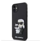 Karl Lagerfeld PU Saffiano Karl and Choupette Apple iPhone 16e / 17e (6.1) hátlapvédő tok fekete (KLHCPSE4SANKCPK)