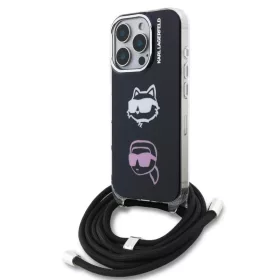   Karl Lagerfeld IML Crossbody K&CH Heads Apple iPhone 16 Pro hátlapvédő tok fekete (KLHCP16LHCDHGFBK)