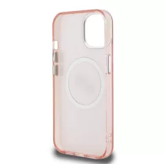   Karl Lagerfeld IML K&CH Heads MagSafe Apple iPhone 15 Pro (6.1) hátlapvédő tok pink (KLHMP15LHMKBKCHP)