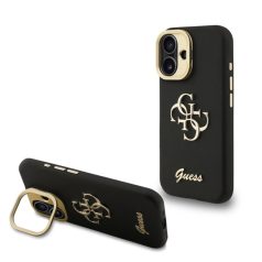   Guess PU Grained 4G Stand Apple iPhone 16 (6.1) hátlapvédő tok fekete (GUHCP16SPCS4GSK)