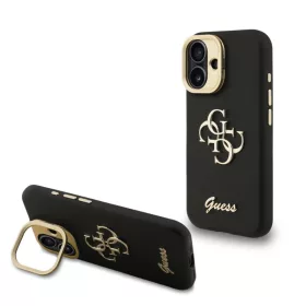   Guess PU Grained 4G Stand Apple iPhone 16 Pro Max (6.9) hátlapvédő tok fekete (GUHCP16XPCS4GSK)
