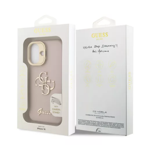 Guess PU Grained 4G Stand Apple iPhone 16 Pro Max (6.9) hátlapvédő tok pink (GUHCP16XPCS4GSP)