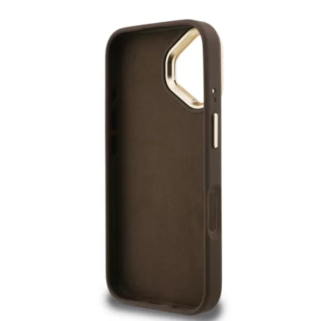 Guess PU 4G Metal Logo Stand Apple iPhone 16 Pro (6.3) hátlapvédő tok barna (GUHCP16LPCS4GP4W)