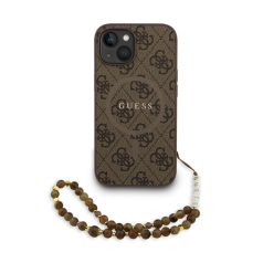   Guess PU Leather MagSafe Apple iPhone 15 Pro (6.1) hátlapvédő tok barna (GUHMP15LP4GREGSW)