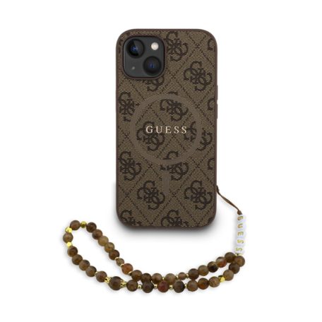 Guess PU Leather MagSafe Apple iPhone 16 Pro (6.3) hátlapvédő tok barna (GUHMP16LP4GREGSW)