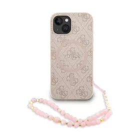   Guess PU Leather MagSafe Apple iPhone 15 (6.1) hátlapvédő tok pink (GUHMP15SP4GREGSP)