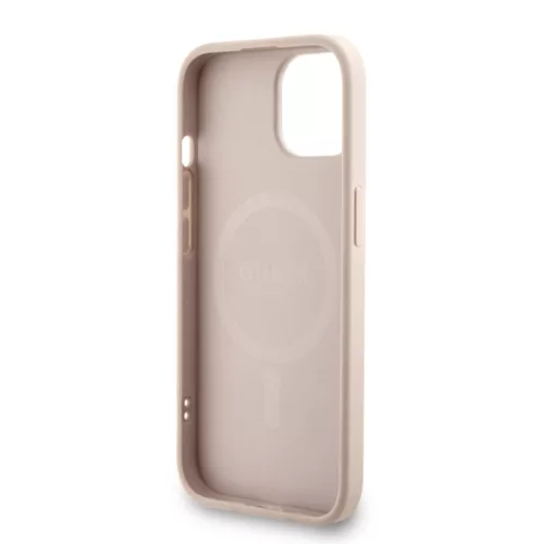 Guess PU Leather MagSafe Apple iPhone 15 Pro Max (6.7) hátlapvédő tok pink (GUHMP15XP4GREGSP)