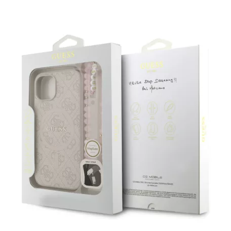 Guess PU Leather MagSafe Apple iPhone 16 Pro (6.3) hátlapvédő tok pink (GUHMP16LP4GREGSP)