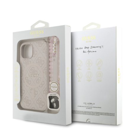 Guess PU Leather MagSafe Apple iPhone 16 Pro Max (6.9) hátlapvédő tok pink (GUHMP16XP4GREGSP)