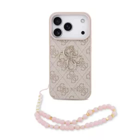   Guess PU Leather 4G Logo Strap Apple iPhone 15 Pro Max hátlapvédő tok pink (GUHCP15XP4GMGSP)