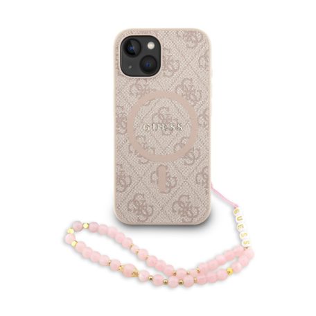 Guess PU Leather MagSafe Apple iPhone 16e (6.1) hátlapvédő tok pink (GUHMPSE4P4GREGSP)