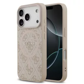   Guess PU Leather Colored Ring MagSafe Apple iPhone 17 Pro hátlapvédő tok pink (GUHMP17LG4GFRP)