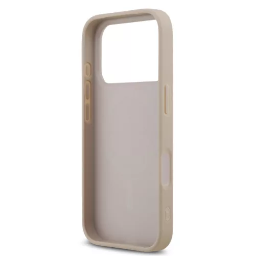 Guess PU Leather Colored Ring MagSafe Apple iPhone 17 Pro hátlapvédő tok pink (GUHMP17LG4GFRP)