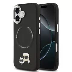  Karl Lagerfeld PU K&CH Heads MagSafe Apple iPhone 17 Air hátlapvédő tok fekete (KLHMP17MPSMLRKCK)