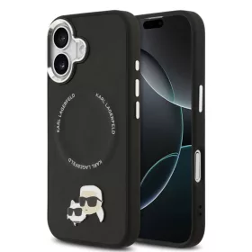   Karl Lagerfeld PU K&CH Heads MagSafe Apple iPhone 17 Pro hátlapvédő tok fekete (KLHMP17LPSMLRKCK)