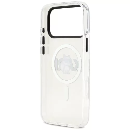Karl Lagerfeld IML Choupette Sketch Logo MagSafe Apple iPhone 17 Pro hátlapvédő tok átlátszó (KLHMP17LHGCHGKBT)