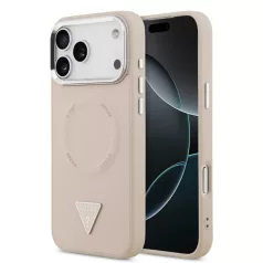   Guess Apple iPhone 17 Pro (6.3) PU Triangle Logo MagSafe hátlapvédő tok pink (GUHMP17LPSDTSCMP)