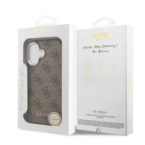 Guess Apple iPhone 17 Pro Max PU 4G MagSafe hátlapvédő tok barna (GUHMP17XP4GSSMCW)