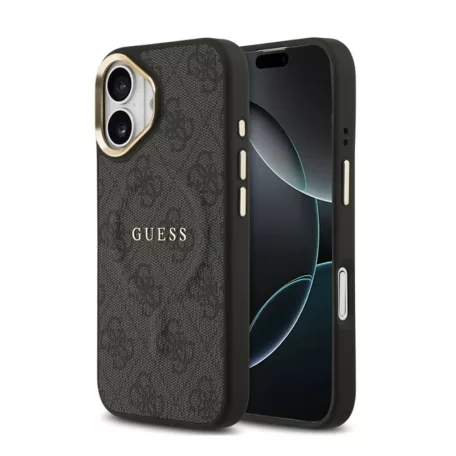 Guess PU Leather Classic Logo MagSafe Apple iPhone 17 (6.3) hátlapvédő tok fekete (GUHMP17SP4MSEGCK)