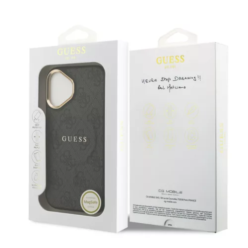Guess PU Leather Classic Logo MagSafe Apple iPhone 17 (6.3) hátlapvédő tok fekete (GUHMP17SP4MSEGCK)