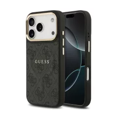   Guess PU Leather Classic Logo MagSafe Apple iPhone 17 Pro (6.3) hátlapvédő tok fekete (GUHMP17LP4MSEGCK)