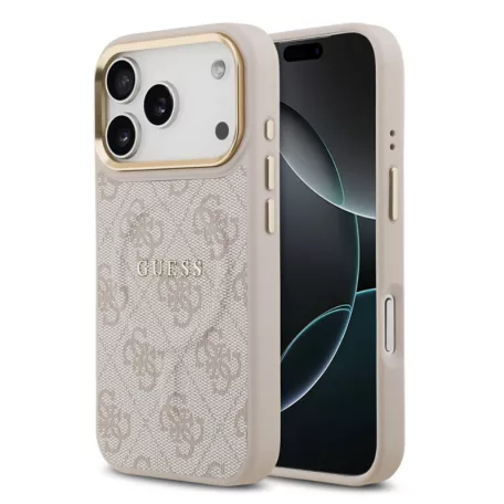 Guess PU Leather Classic Logo MagSafe Apple iPhone 17 Pro (6.3) hátlapvédő tok pink (GUHMP17LP4MSEGCP)