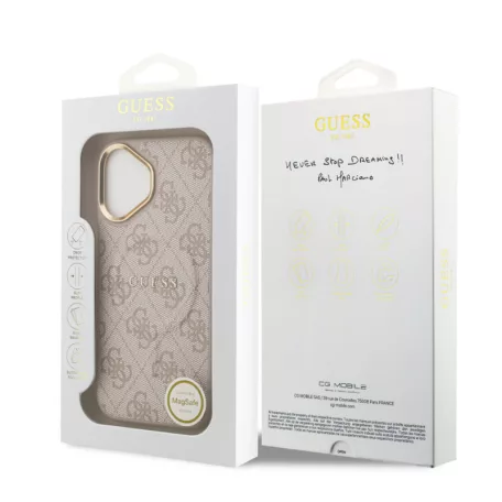 Guess PU Leather Classic Logo MagSafe Apple iPhone 17 Pro (6.3) hátlapvédő tok pink (GUHMP17LP4MSEGCP)