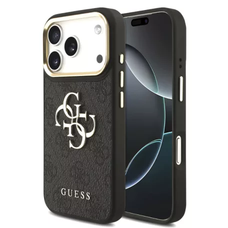Guess PU Leather 4G Logo MagSafe Apple iPhone 17 Pro (6.3) hátlapvédő tok fekete (GUHCP17L4GMGCGR)
