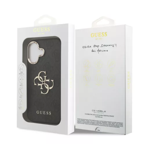 Guess PU Leather 4G Logo Apple iPhone 17 Pro (6.3) hátlapvédő tok fekete (GUHCP17L4GMGCGR)