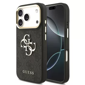   Guess PU Leather 4G Logo Apple iPhone 17 Pro Max (6.9) hátlapvédő tok fekete (GUHCP17X4GMGCGR)