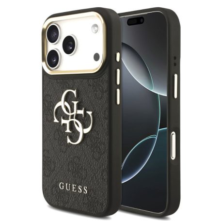 Guess PU Leather 4G Logo MagSafe Apple iPhone 17 Pro Max (6.9) hátlapvédő tok fekete (GUHCP17X4GMGCGR)