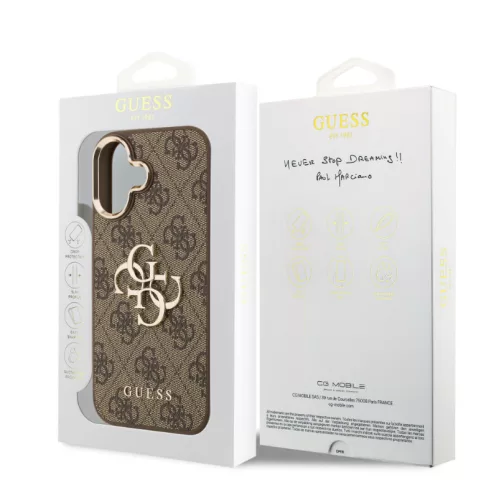 Guess PU Leather 4G Logo Apple iPhone 17 Pro hátlapvédő tok barna (GUHCP17L4GMGCBR)