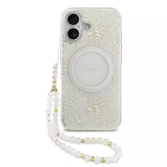   Guess IML FLOWERS MagSafe Apple iPhone 17 (6.3) hátlapvédő tok fehér (GUHMP17SHCPOFPH)