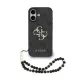 Guess PU Leather 4G Logo Strap Apple iPhone 17 (6.3) hátlapvédő tok fekete (GUHCP17SP4GMGSK)