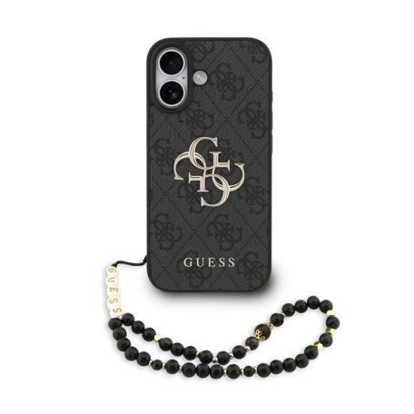Guess PU Leather 4G Logo Strap Apple iPhone 17 Air (6.6) hátlapvédő tok fekete (GUHCP17MP4GMGSK)