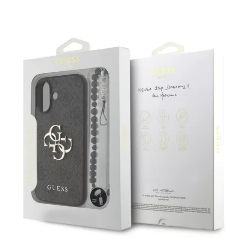 Guess PU Leather 4G Logo Strap Apple iPhone 17 Pro Max (6.9) hátlapvédő tok fekete (GUHCP17XP4GMGSK)