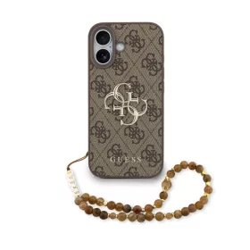   Guess PU Leather 4G Logo Strap Apple iPhone 17 (6.3) hátlapvédő tok barna (GUHCP17SP4GMGSW)