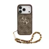 Guess PU Leather 4G Logo Strap Apple iPhone 17 Pro (6.3) hátlapvédő tok barna (GUHCP17LP4GMGSW)