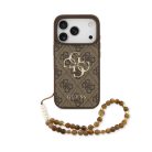 Guess PU Leather 4G Logo Strap Apple iPhone 17 Pro (6.3) hátlapvédő tok barna (GUHCP17LP4GMGSW)