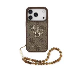   Guess PU Leather 4G Logo Strap Apple iPhone 17 Pro (6.3) hátlapvédő tok barna (GUHCP17LP4GMGSW)