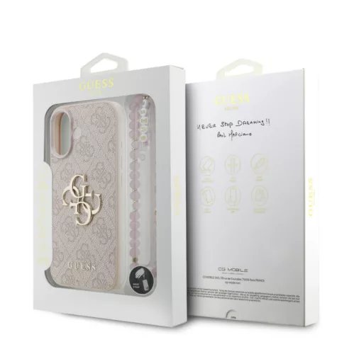 Guess PU Leather 4G Logo Strap Apple iPhone 17 (6.3) hátlapvédő tok pink (GUHCP17SP4GMGSP)