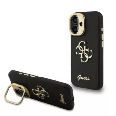   Guess PU Grained 4G Stand Apple iPhone 17 Pro (6.3) hátlapvédő tok fekete (GUHCP17LPCS4GSK)